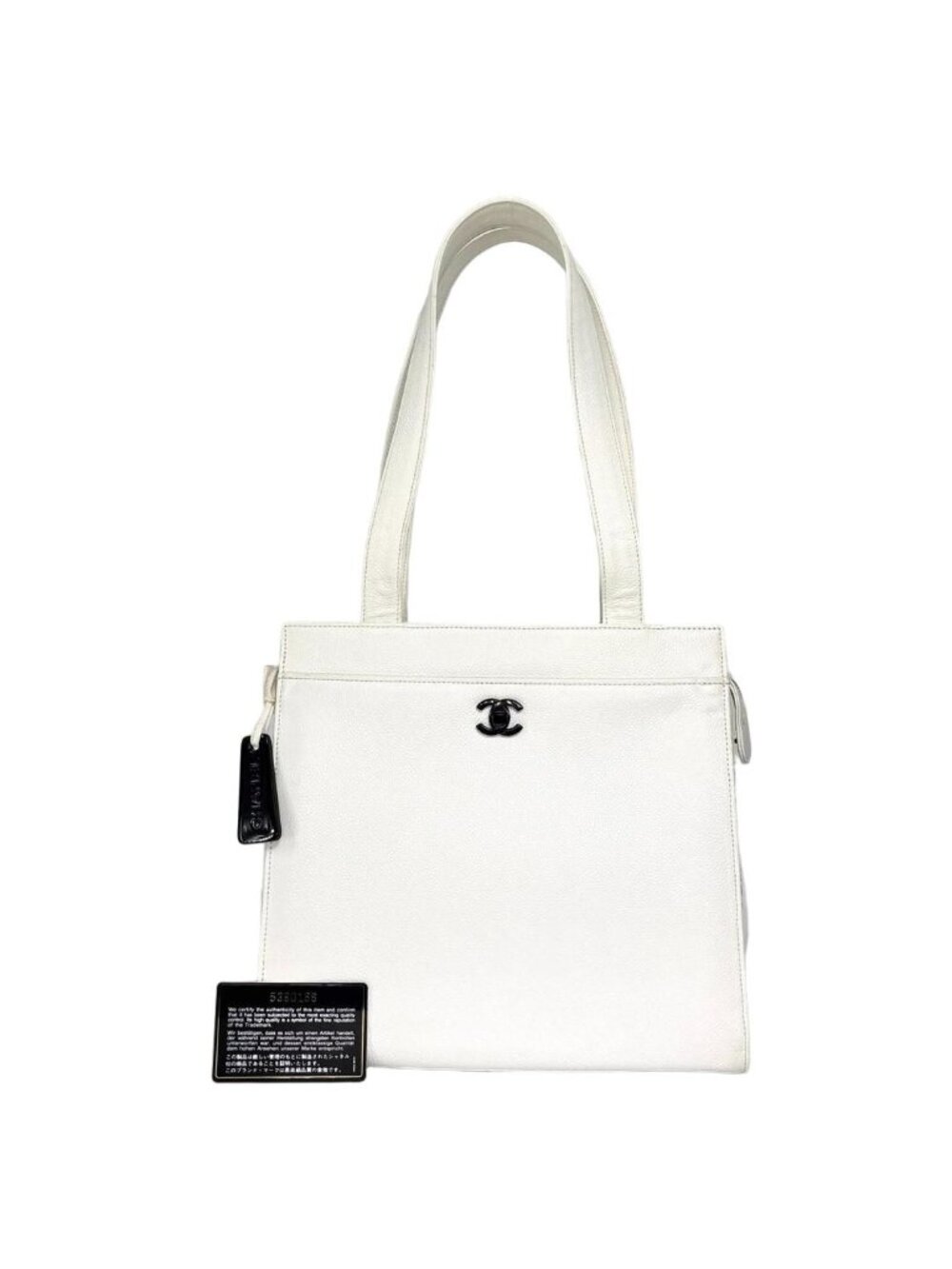 Chanel Super Caviar Leather Tote White